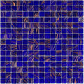 Sample - Royal Blue Gold 12x12 Glossy Uniform Square Glass Mosaic Tile (20 pack, 20 sq ft/case)