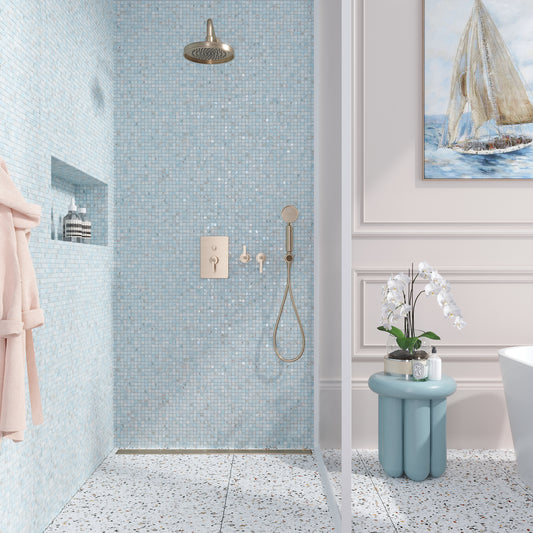 Sample-Pastel Blue 12x12 Glossy Uniform Square Glass Mosaic Tile (20 pack, 20 sq ft/case)