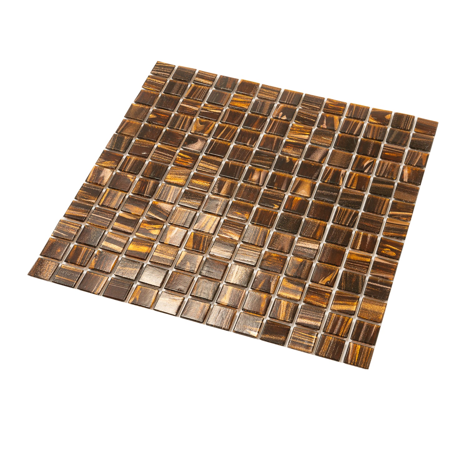 20-pack Celestial 12 in. x 12 in. Glossy Brown and Gold Glass Mosaic Wall and Floor Tile (20 sq ft/case)