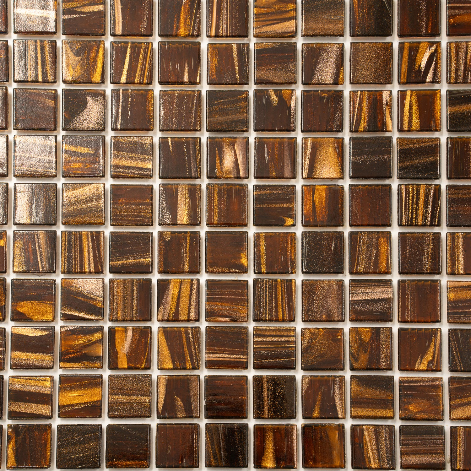 20-pack Celestial 12 in. x 12 in. Glossy Brown and Gold Glass Mosaic Wall and Floor Tile (20 sq ft/case)