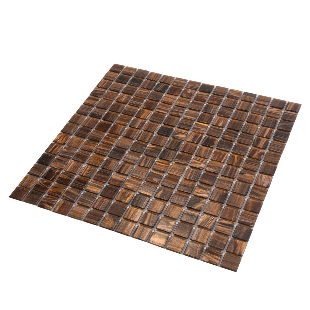 20-pack Celestial 12 in. x 12 in. Glossy Bronze Glass Mosaic Wall and Floor Tile (20 sq ft/case)