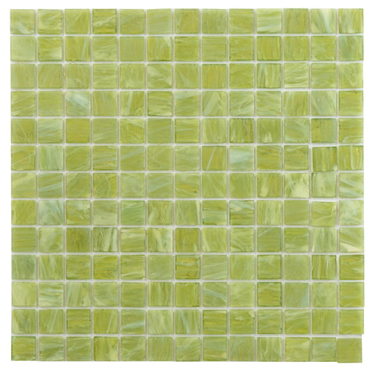 20-pack Celestial 12 in. x 12 in. Glossy Green Lizard Glass Mosaic Wall and Floor Tile (20 sq ft/case)