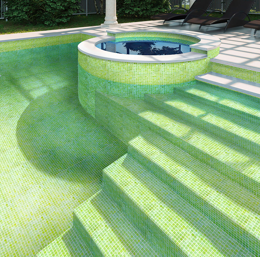 12x12 Green Lizard Glossy Glass Mosaic Tile | Green Lizard Glass Tile ...
