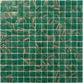 Sample - Lincoln Green Gold 12x12 Glossy Uniform Square Glass Mosaic Tile (20 pack, 20 sq ft/case)