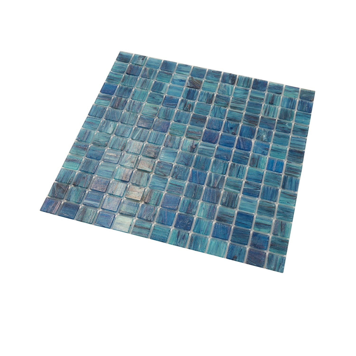 20-pack Celestial 12 in. x 12 in. Glossy Sea Blue Glass Mosaic Wall and Floor Tile (20 sq ft/case)