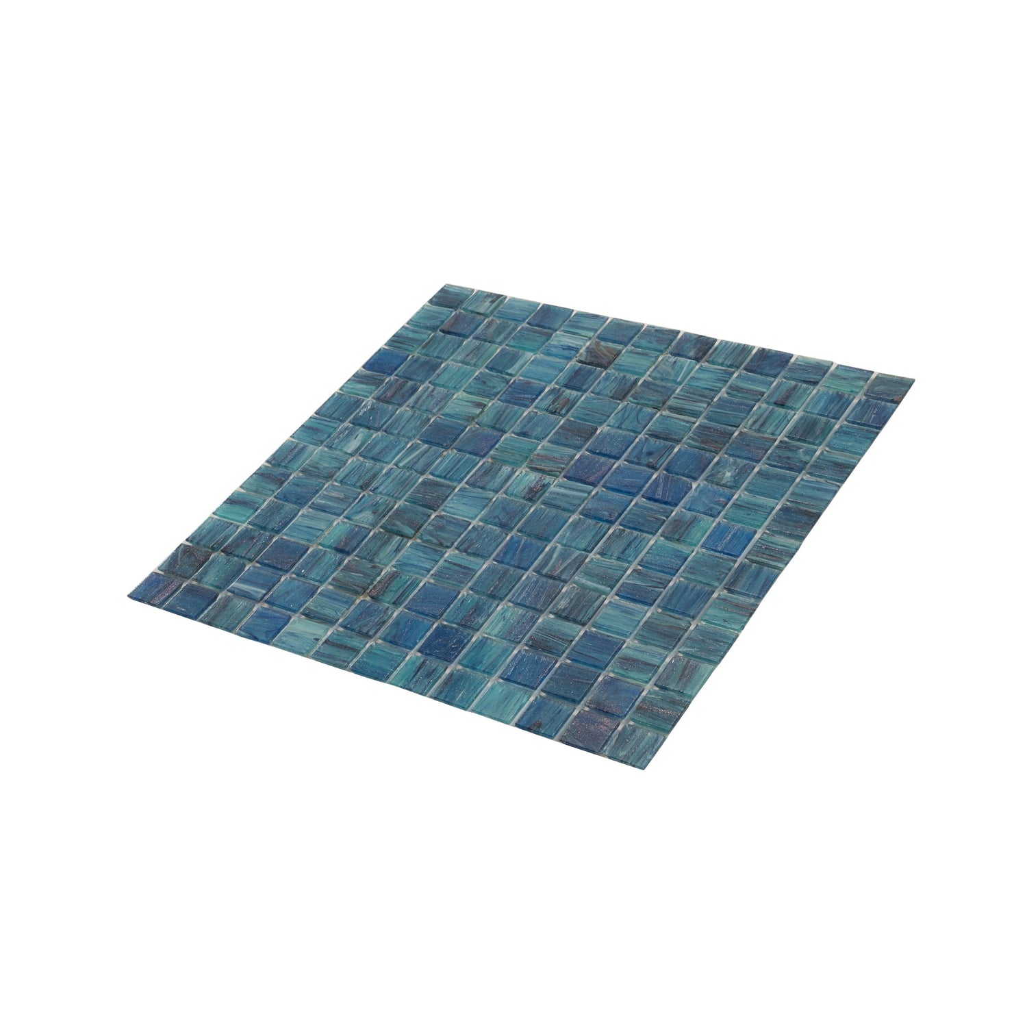 20-pack Celestial 12 in. x 12 in. Glossy Sea Blue Glass Mosaic Wall and Floor Tile (20 sq ft/case) - Sample