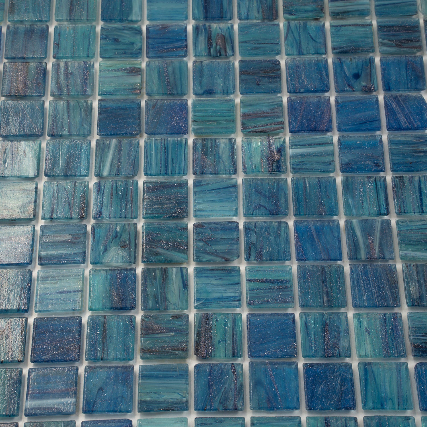 20-pack Celestial 12 in. x 12 in. Glossy Sea Blue Glass Mosaic Wall and Floor Tile (20 sq ft/case)