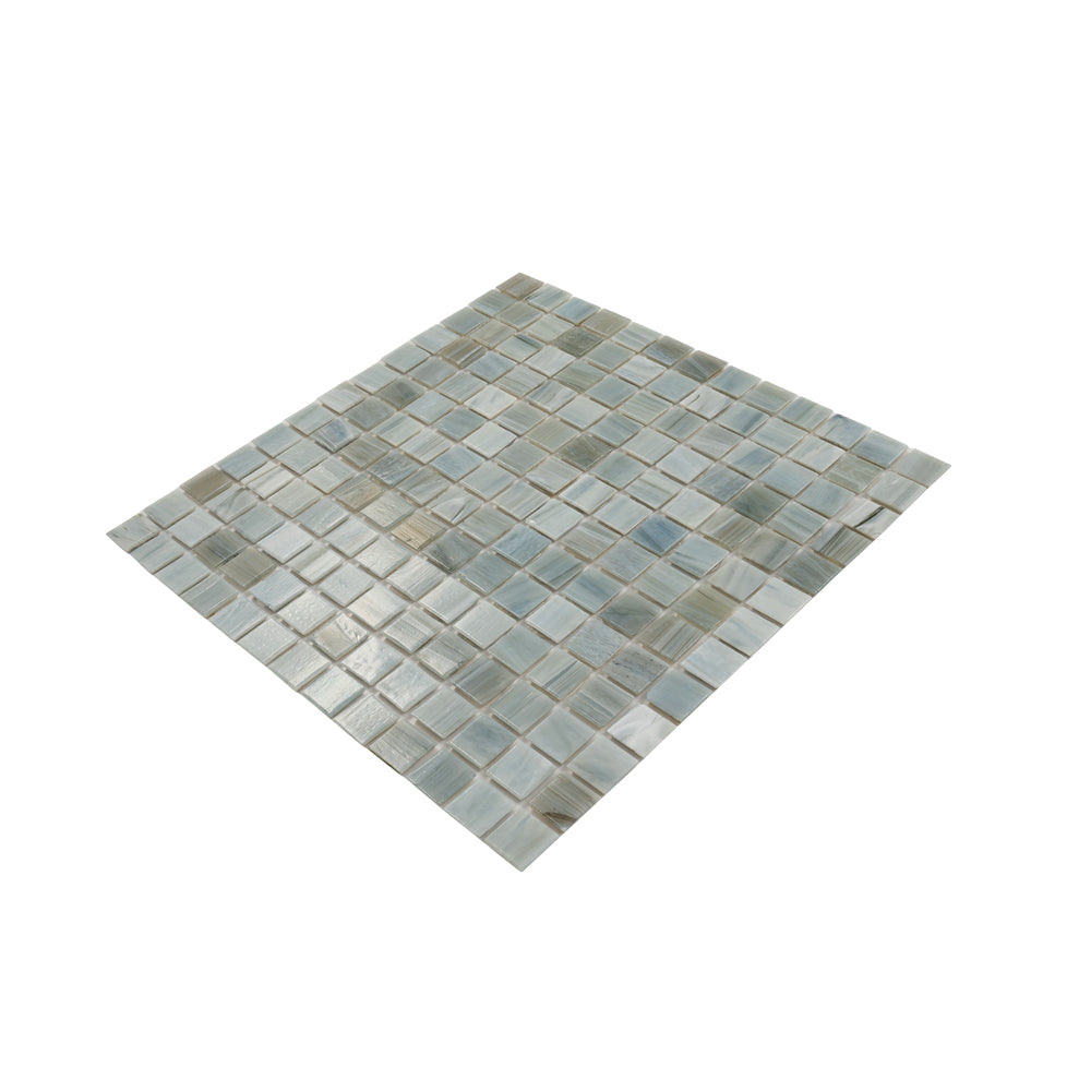 20-pack Celestial 12 in. x 12 in. Glossy Ash Gray Glass Mosaic Wall and Floor Tile (20 sq ft/case)