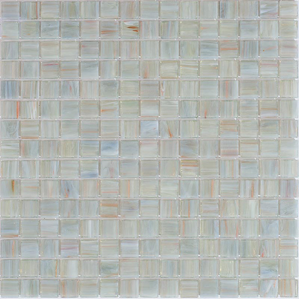 Light Gray Glossy Glass Mosaic Tile