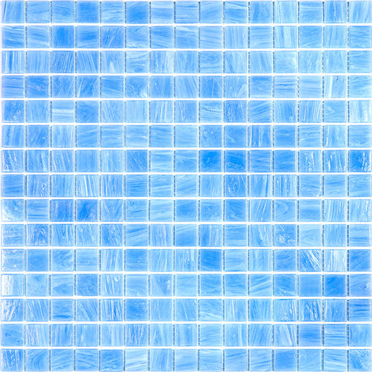 Sky Blue 12x12 Glossy Uniform Square Glass Mosaic Tile (20 pack, 20 sq ft/case) - Sample