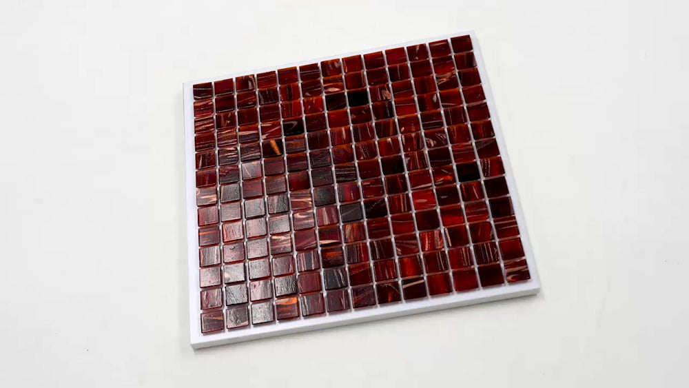 20-pack Celestial 12 in. x 12 in. Glossy Wine Pink Glass Mosaic Wall and Floor Tile (20 sq ft/case)