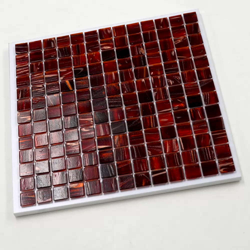 20-pack Celestial 12 in. x 12 in. Glossy Wine Pink Glass Mosaic Wall and Floor Tile (20 sq ft/case)