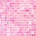 glossy light red glass mosaic tiles with uniform square pattern in 12x12 sheet