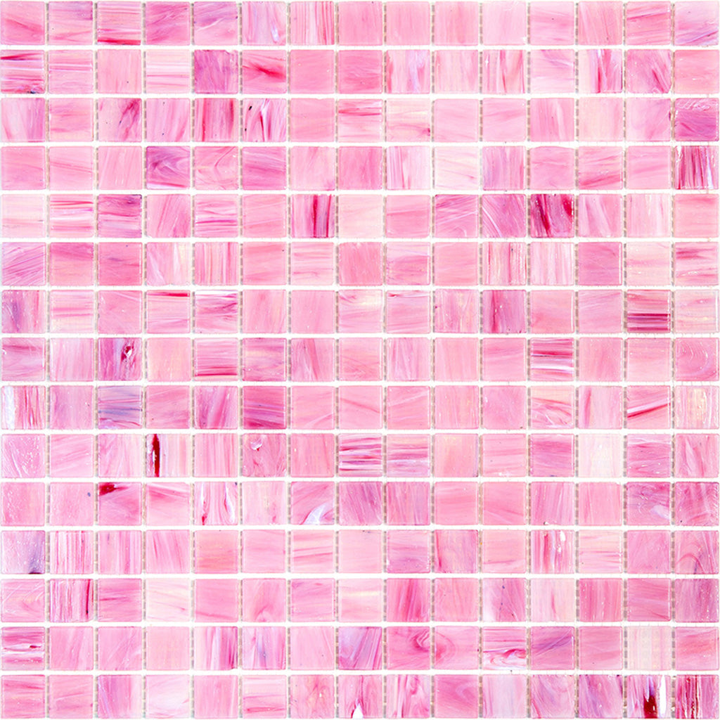 Light Red Glossy Glass Mosaic Tile