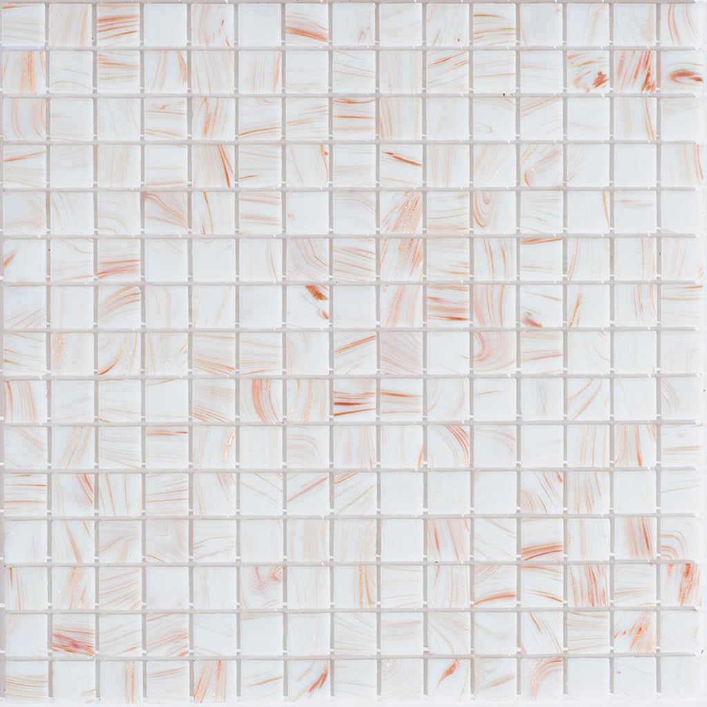 Coconut White Glossy Glass Mosaic Tile