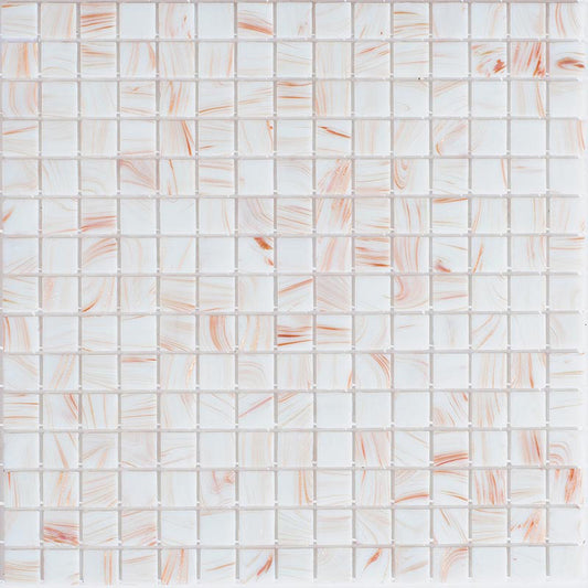 Coconut White Glossy Glass Mosaic Tile