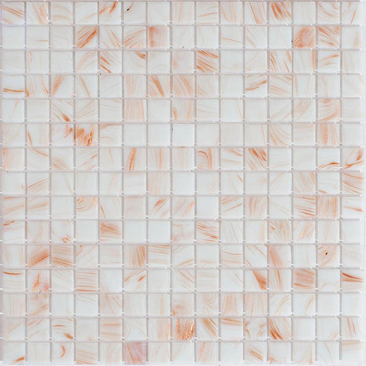 Bone White Glossy Glass Mosaic Tile