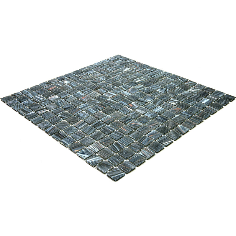 20-pack Celestial 12 in. x 12 in. Glossy Cosmic Gray Glass Mosaic Wall and Floor Tile (20 sq ft/case)