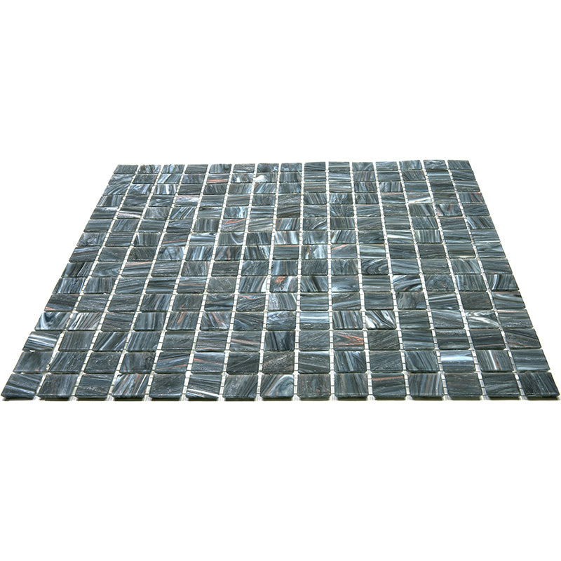 20-pack Celestial 12 in. x 12 in. Glossy Cosmic Gray Glass Mosaic Wall and Floor Tile (20 sq ft/case)