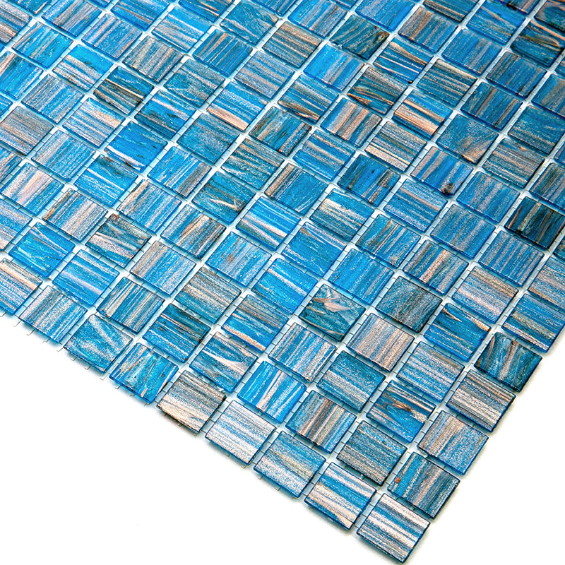 20-pack Celestial 12 in. x 12 in. Glossy Blue and Gold Glass Mosaic Wall and Floor Tile (20 sq ft/case)