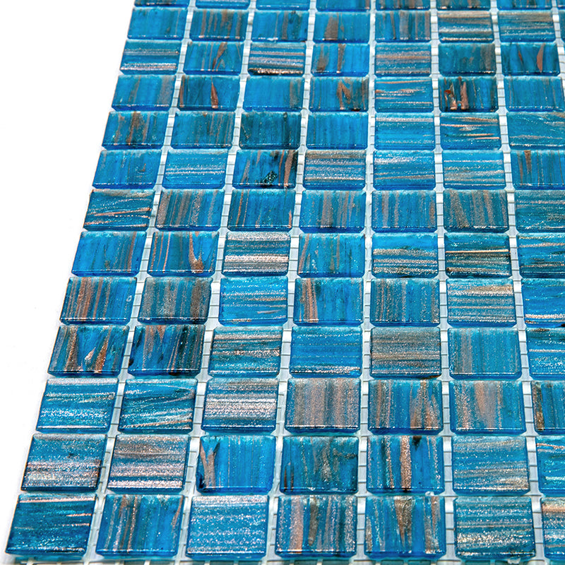 20-pack Celestial 12 in. x 12 in. Glossy Blue and Gold Glass Mosaic Wall and Floor Tile (20 sq ft/case)