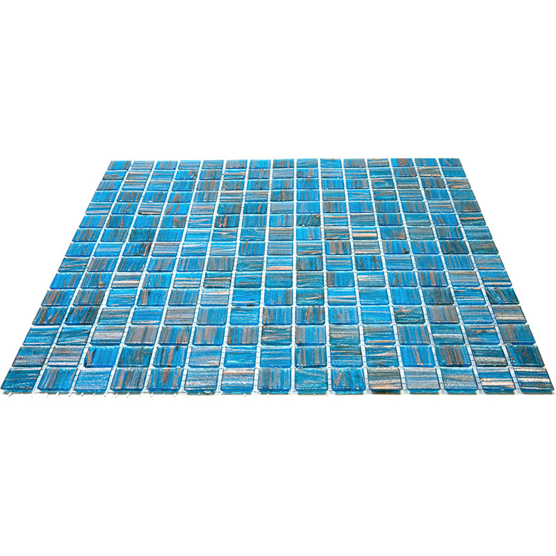 20-pack Celestial 12 in. x 12 in. Glossy Blue and Gold Glass Mosaic Wall and Floor Tile (20 sq ft/case)