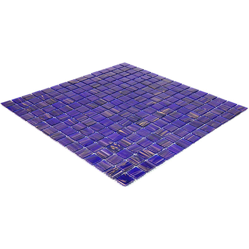 20-pack Celestial 12 in. x 12 in. Glossy Royal Blue and Gold Glass Mosaic Wall and Floor Tile (20 sq ft/case)