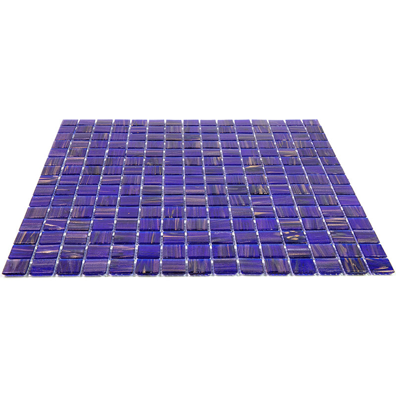 20-pack Celestial 12 in. x 12 in. Glossy Royal Blue and Gold Glass Mosaic Wall and Floor Tile (20 sq ft/case)