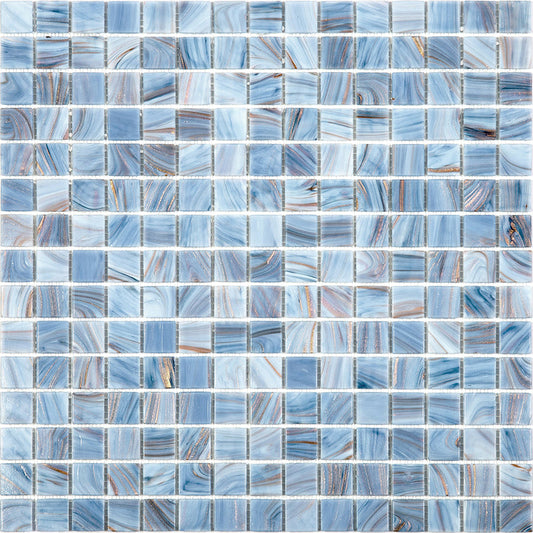 Manatee Blue 12x12 Glossy Uniform Square Glass Mosaic Tile (20 pack, 20 sq ft/case) - Sample