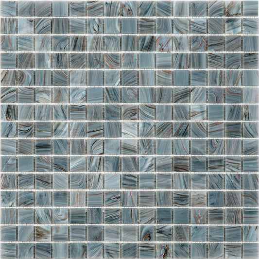 20-pack Celestial 12 in. x 12 in. Glossy Templeton Gray Glass Mosaic Wall and Floor Tile (20 sq. ft./case)