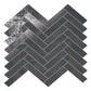 Sample - Steel Black 11x11 Matte Porcelain Herringbone Mosaic Tile (5.88 sq ft/case, 7-Pack)