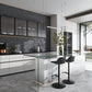 steel black 11x11 matte porcelain herringbone mosaic tile backsplash with textured finish