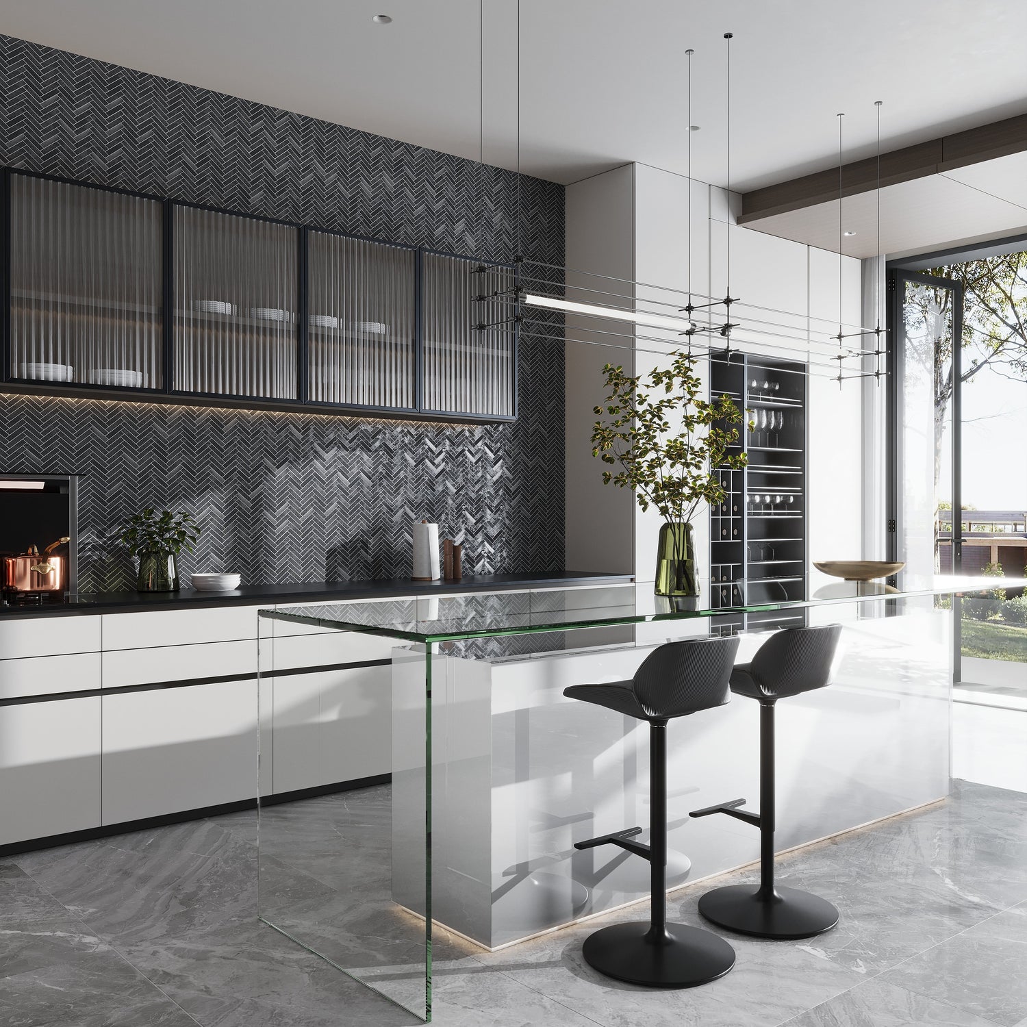 Sample - Steel Black 11x11 Matte Porcelain Herringbone Mosaic Tile (5.88 sq ft/case, 7-Pack)