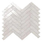 Sample - White 11x11 Matte Porcelain Herringbone Mosaic Tile (5.88 sq ft/case, 7-Pack)