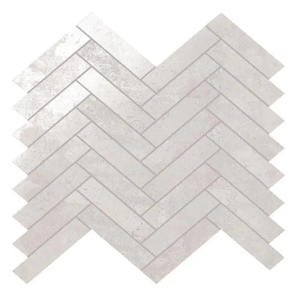 Sample - White 11x11 Matte Porcelain Herringbone Mosaic Tile (5.88 sq ft/case, 7-Pack)