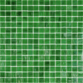 Glossy kelly green glass mosaic tile sheet with random brushstroke texture in 12x12 squares
