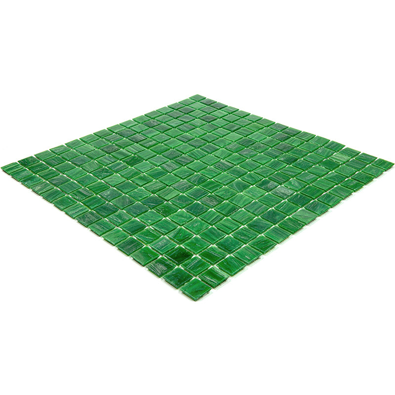 20-pack Celestial 12 in. x 12 in. Glossy Kelly Green Glass Mosaic Wall and Floor Tile (20 sq ft/case)