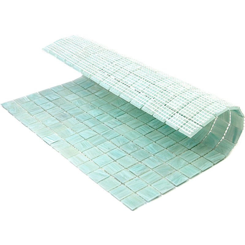 20-pack Celestial 12 in. x 12 in. Glossy Light Pistachio Green Glass Mosaic Wall and Floor Tile (20 sq. ft./case)