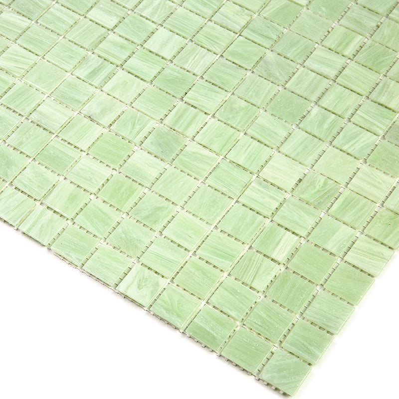 20-pack Celestial 12 in. x 12 in. Glossy Tea Green Glass Mosaic Wall and Floor Tile (20 sq ft/case)