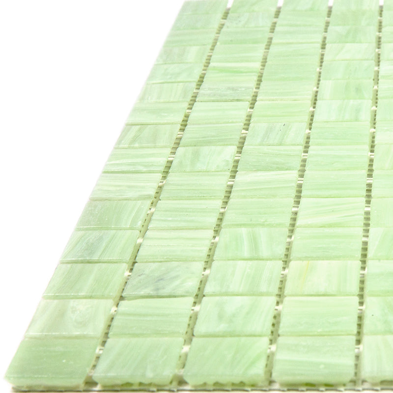 20-pack Celestial 12 in. x 12 in. Glossy Tea Green Glass Mosaic Wall and Floor Tile (20 sq ft/case)