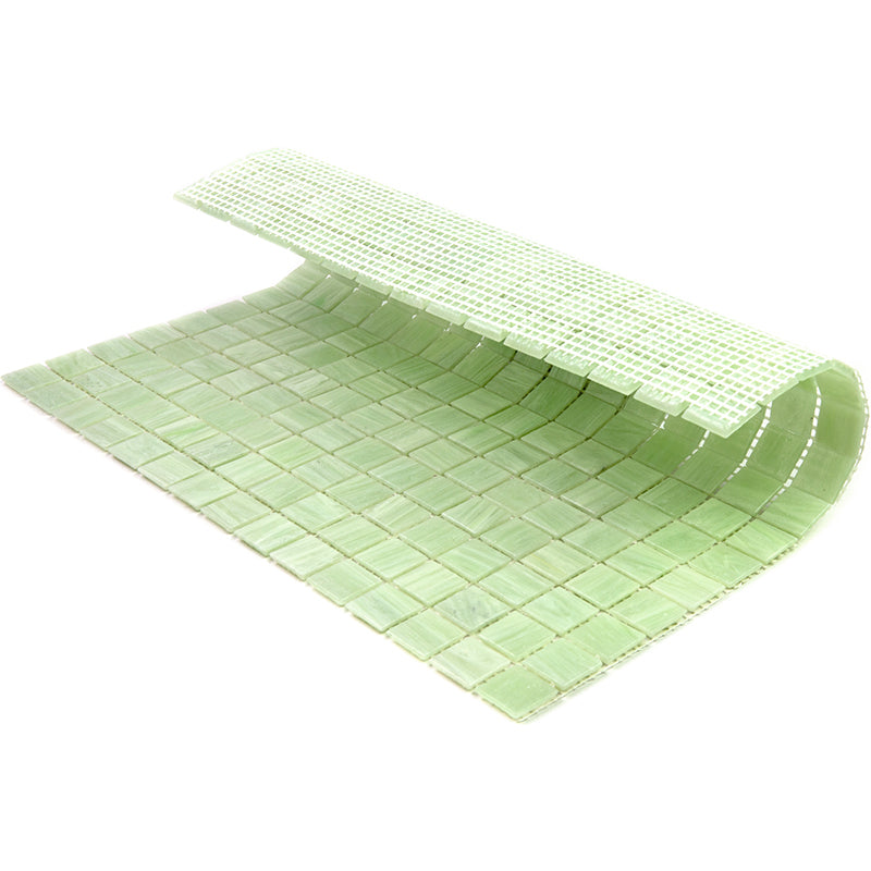 20-pack Celestial 12 in. x 12 in. Glossy Tea Green Glass Mosaic Wall and Floor Tile (20 sq ft/case)