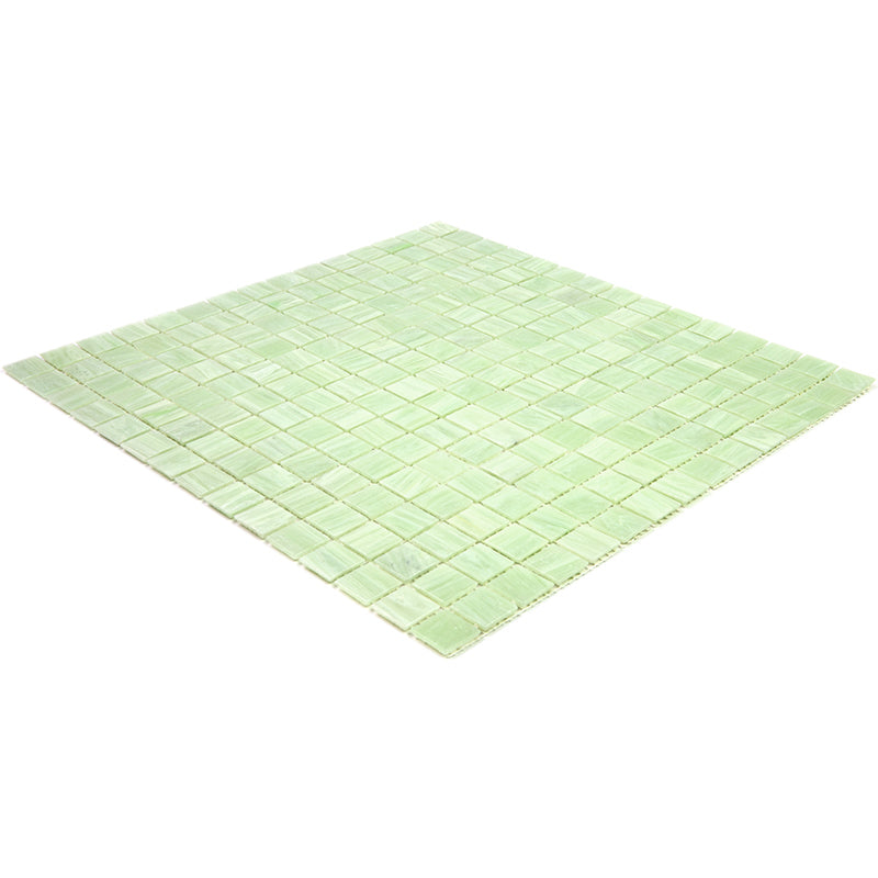 20-pack Celestial 12 in. x 12 in. Glossy Tea Green Glass Mosaic Wall and Floor Tile (20 sq ft/case)