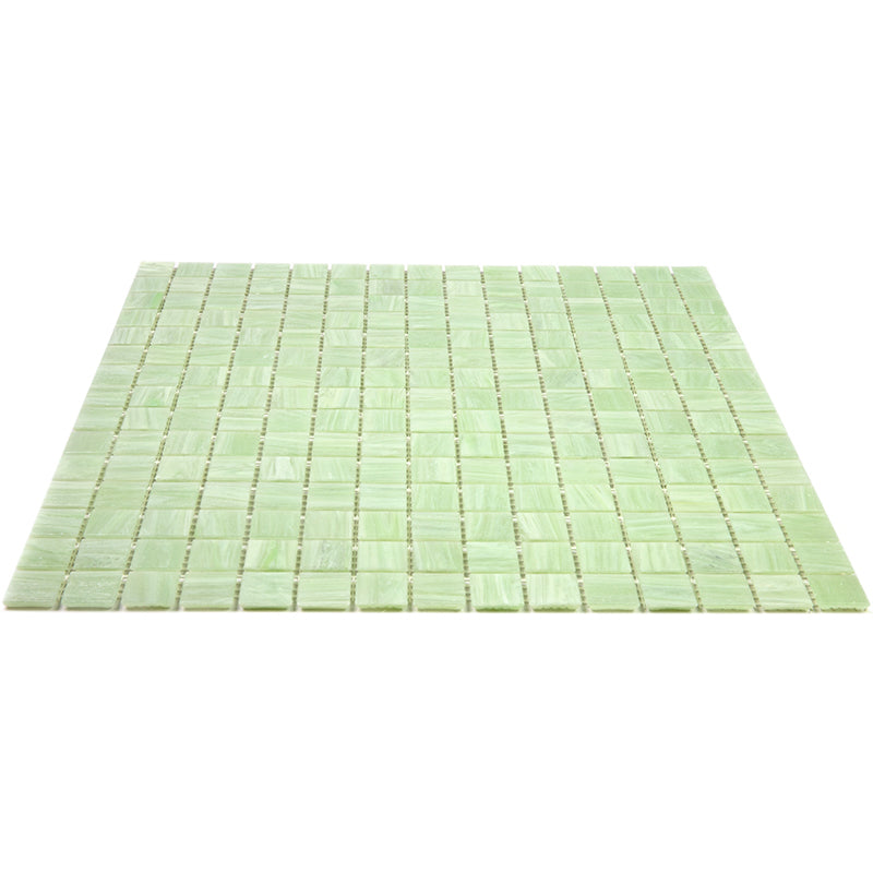 20-pack Celestial 12 in. x 12 in. Glossy Tea Green Glass Mosaic Wall and Floor Tile (20 sq ft/case)