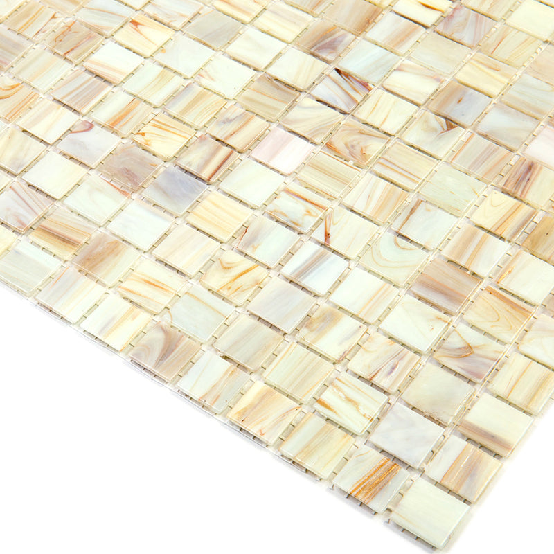 20-pack Celestial 12 in. x 12 in. Glossy Beige Glass Mosaic Wall and Floor Tile (20 sq ft/case)