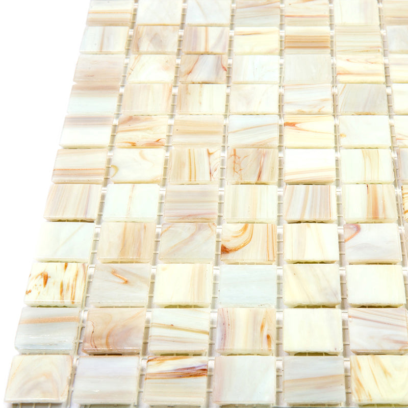 20-pack Celestial 12 in. x 12 in. Glossy Beige Glass Mosaic Wall and Floor Tile (20 sq ft/case)