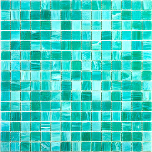 Cyan Blue 12x12 Glossy Uniform Square Glass Mosaic Tile (20 pack, 20 sq ft/case) - Sample