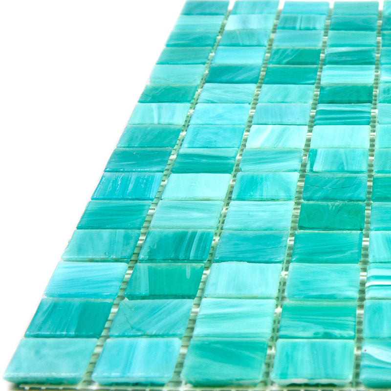 20-pack Celestial 12 in. x 12 in. Glossy Cyan Blue Glass Mosaic Wall and Floor Tile (20 sq ft/case)