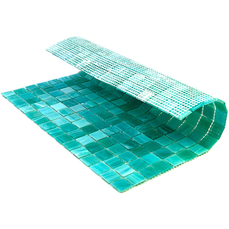 20-pack Celestial 12 in. x 12 in. Glossy Cyan Blue Glass Mosaic Wall and Floor Tile (20 sq ft/case)