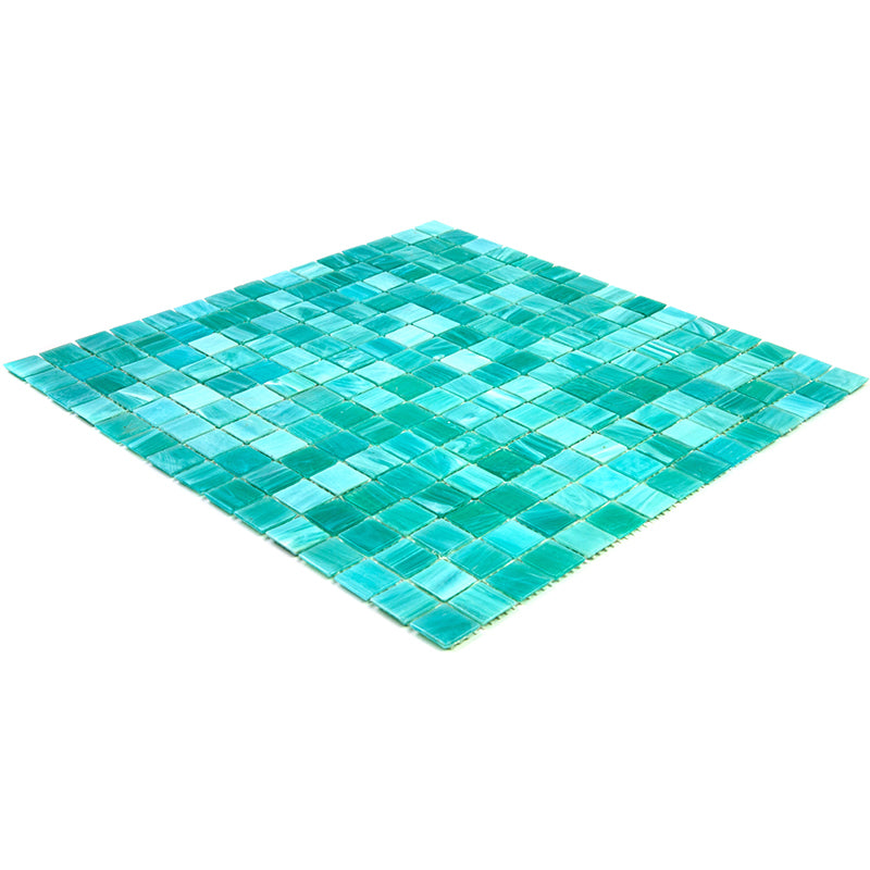 20-pack Celestial 12 in. x 12 in. Glossy Cyan Blue Glass Mosaic Wall and Floor Tile (20 sq ft/case)