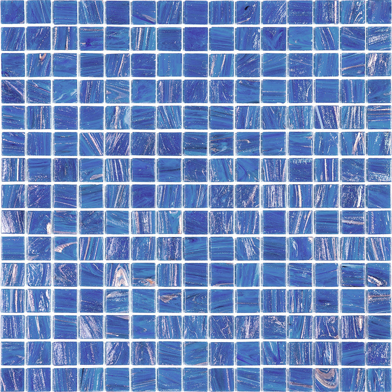 20-pack Celestial 12 in. x 12 in. Glossy Azure Blue Glass Mosaic Wall and Floor Tile (20 sq ft/case)